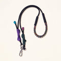 Braided rope phone lanyard and bag strap in Fathom (black & teal), metal swivel and spring clips.